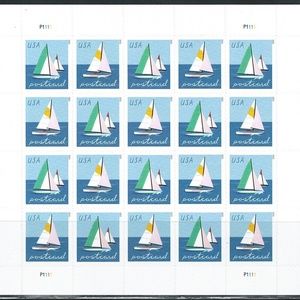 Mint US Sailboats Pane of 20 Postcard Rate 61c Scott# 5747-5748  #204342431193